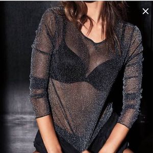 NWT Victoria Secret Shimmer Long Sleeve Top